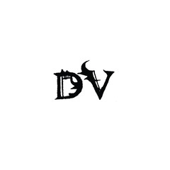 DV monogram logo design letter text name symbol monochrome logotype alphabet character simple logo