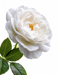 Fototapeta premium White english rose flower isolated on white