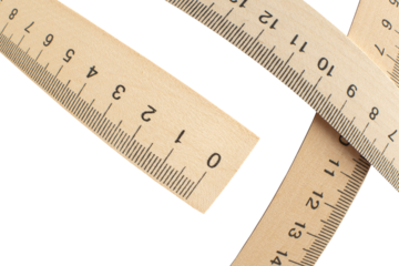 Wooden measuring ruler isolated	