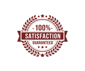 Obraz premium 100% satisfaction guarantee label isolated on white background