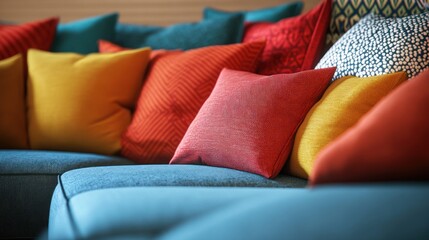 Colorful Pillows on a Sofa