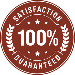 100% satisfaction guarantee label isolated on white background