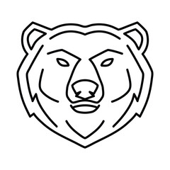 Bear head line vector logo