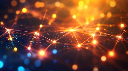 interconnected glowing dots and lines, representing connectivity and the internet of things (IoT)