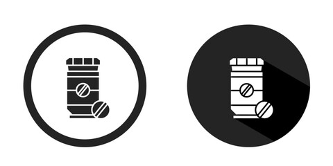 Medicine bottle logo. Medicine logo icon vector design black color. Stock vector.