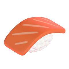斜めから見たサーモンの握り寿司の3Dイラスト