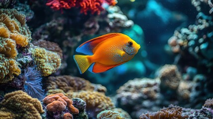 Obraz premium Orange Fish In Coral Reef