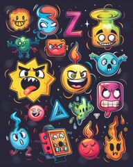 Colorful Stylized Periodic Table Representation