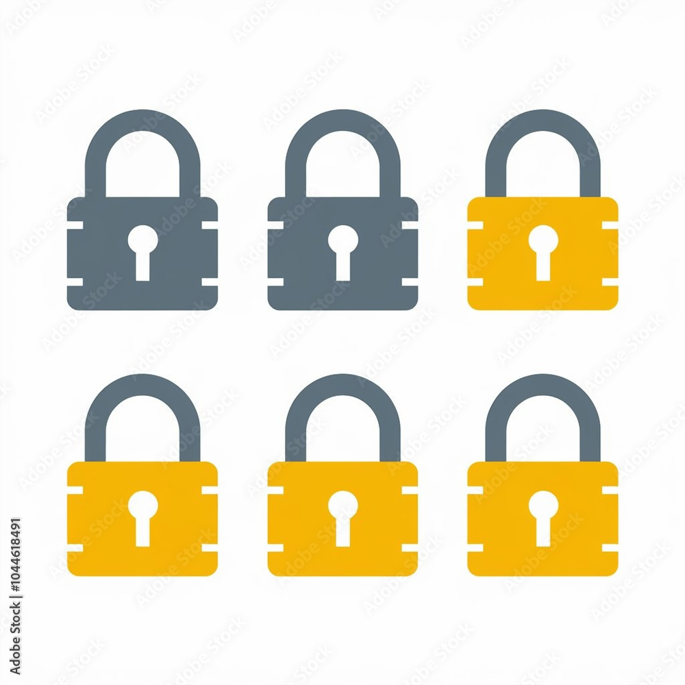 Aufkleber a simple black padlock illustration with a keyhole centered on a clean white background image view