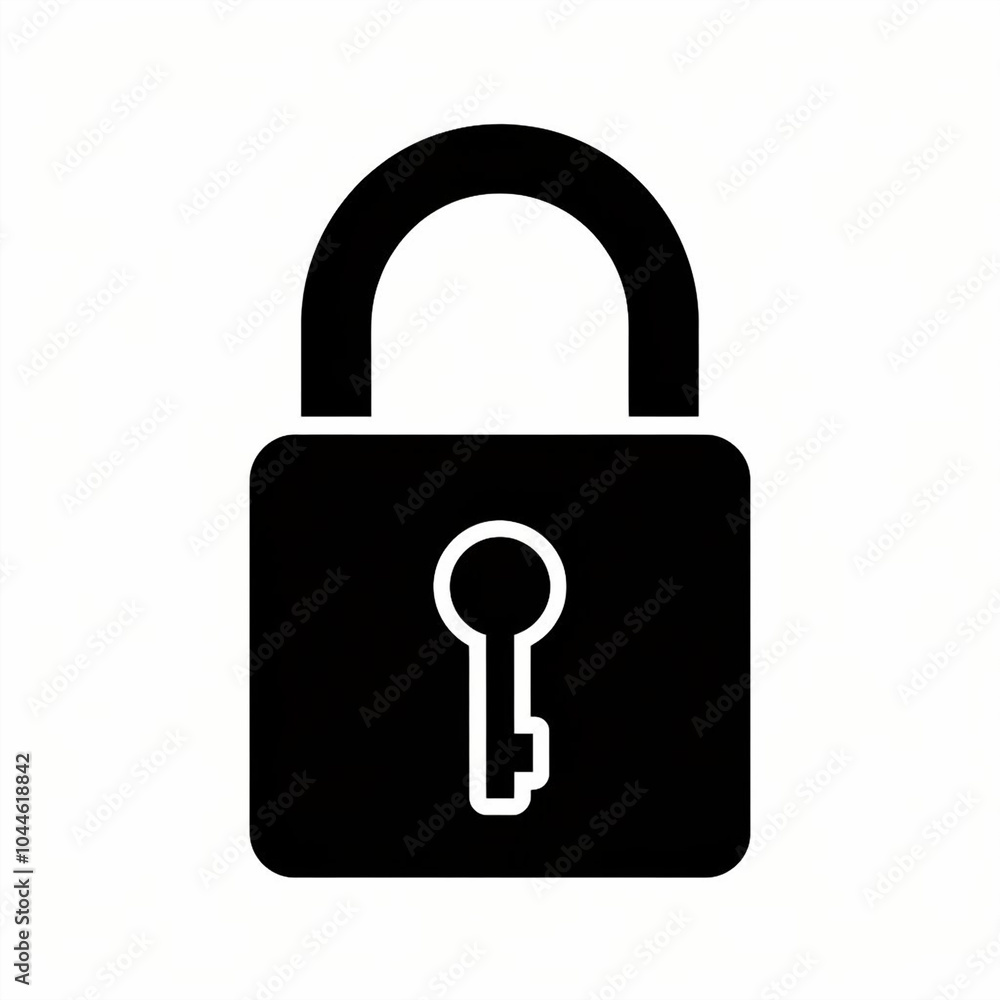 Poster a row of four stylized padlocks with unique symbols on them against a light gray background image vi