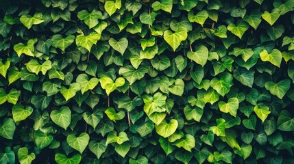 Lush Green Ivy Leaves Background for Nature Photography
