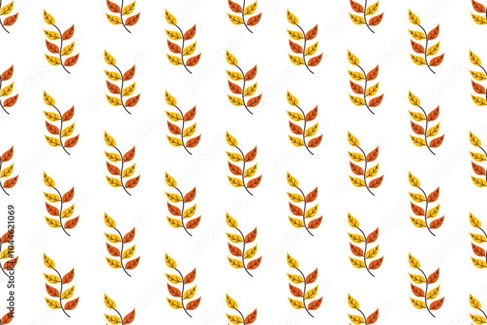 Sticker Botanical seamless pattern background with herbs and plants, flowers and leaves