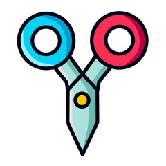 Cute blue and pink scissors, perfect for use as an icon