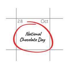 Obraz premium National Chocolate Day, October 28 - calendar date.