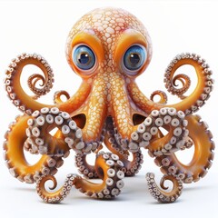 Obraz premium Playful Cartoon Octopus in 3D Vector Style