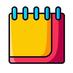 Colorful Spiral Notebook Icon Illustration