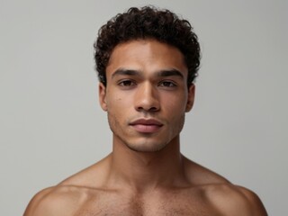 Obraz premium Ethnic male model, portrait of man representing diversity, mixed heritage, culturally diverse beauty