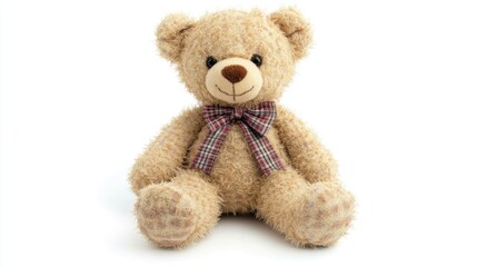 Obraz premium Enjoy a nostalgic journey with this vintage teddy bear Isolated on a white background this classic plush toy radiates timeless charm ideal for sentimental decor and designs