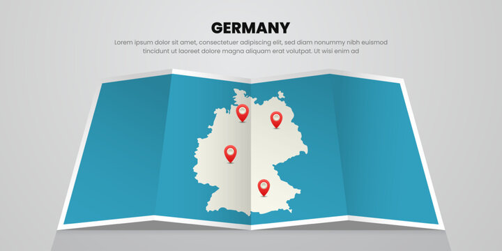 germany map travel with pin tag location design Illustration