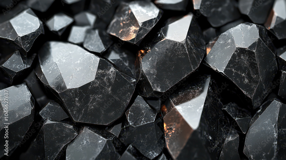 Aufkleber black crystal facet texture background for elegant design and abstract concepts