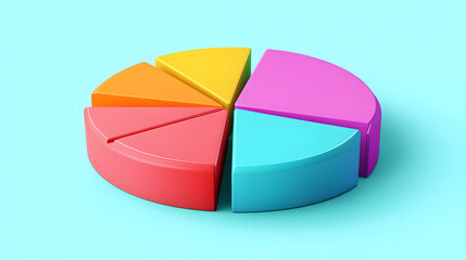 Obraz premium Colorful Pie Chart for Revenue Forecast