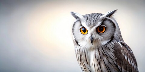 Obraz premium Silhouette of a rare Japanese owl species with a white face