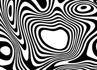 PrintAbstract wave vector background. Stylized black and white illusion. Modern line graphics. Eps 10