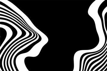 Black and white waves. Modern vector background. Stylish texture with wavy stripes of lines. Eps 10