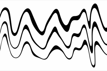 Abstract vector waves background. 3D optical illusion - line art. Eps 10