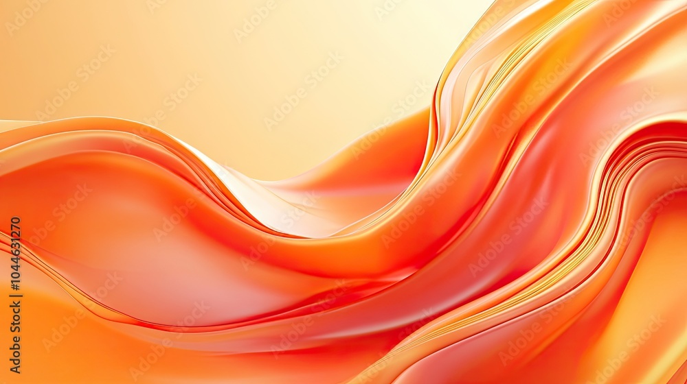 Poster abstract orange background with fluid lines. this image is ideal for adding a modern and energetic f