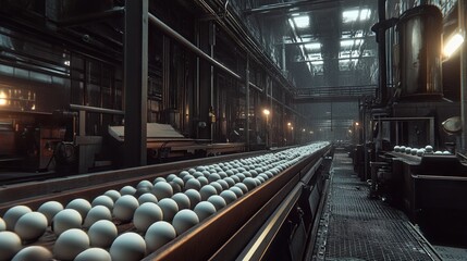 Naklejka premium Production of balls in a factory