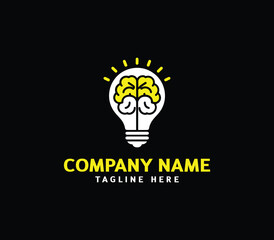 Brain bulb logo design. Modern brain bulb logo, Intelligence Logo, Creative idea logo design. Vector