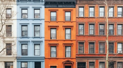 Fototapeta premium Vibrant Historic Buildings with Cozy Ambiance