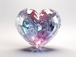 Fototapeta premium crystal heart isolated on white background,crystal heart on white background,heart shaped glass,heart shaped diamond