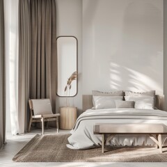 Minimal bedroom interior with Home decoration 