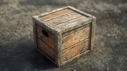 Vintage Wooden Crate: Rustic Texture and Background