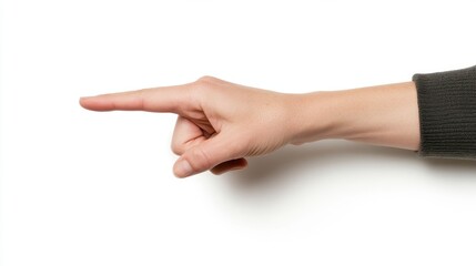 Pointing gesture hand sign symbolizing direction or instruction in communication