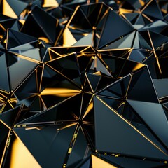 Fototapeta premium Vibrant Metallic Polygons with Glowing Highlights