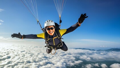 Snowboarder jumping high in the winter sky, a thrilling extreme sport
