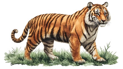 Fototapeta premium Majestic Tiger in Vibrant Orange and Black Stripes