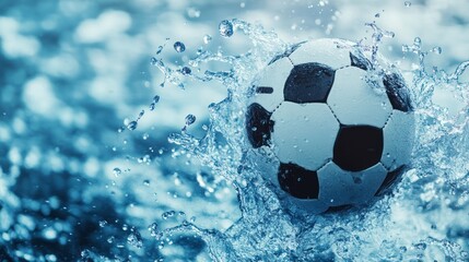 Soccer Ball Splashing in Water