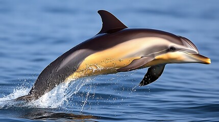 Obraz premium Serene Moment of Dolphin Leaping from Water