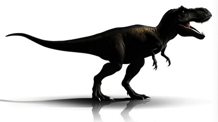 Fototapeta premium Silhouette of a tyrannosaurus rex dinosaur on a white background