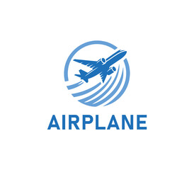 Airplane logo design. Simple travel logo. Flying plane logo template. Travel plane airline vector