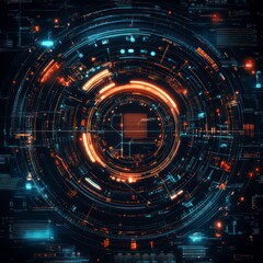 Obraz premium Abstract futuristic HUD background with digital elements