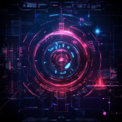 Obraz premium Abstract futuristic HUD background with digital elements