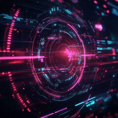 Abstract futuristic HUD background with digital elements