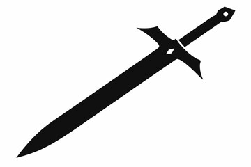 Sword silhouette, Ancient sword icon, Sword icon vector