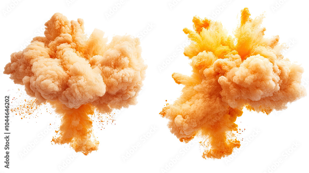 Poster vibrant yellow color explosions captured in a dynamic collection set generative ai