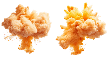 Vibrant Yellow Color Explosions Captured in a Dynamic Collection Set Generative AI